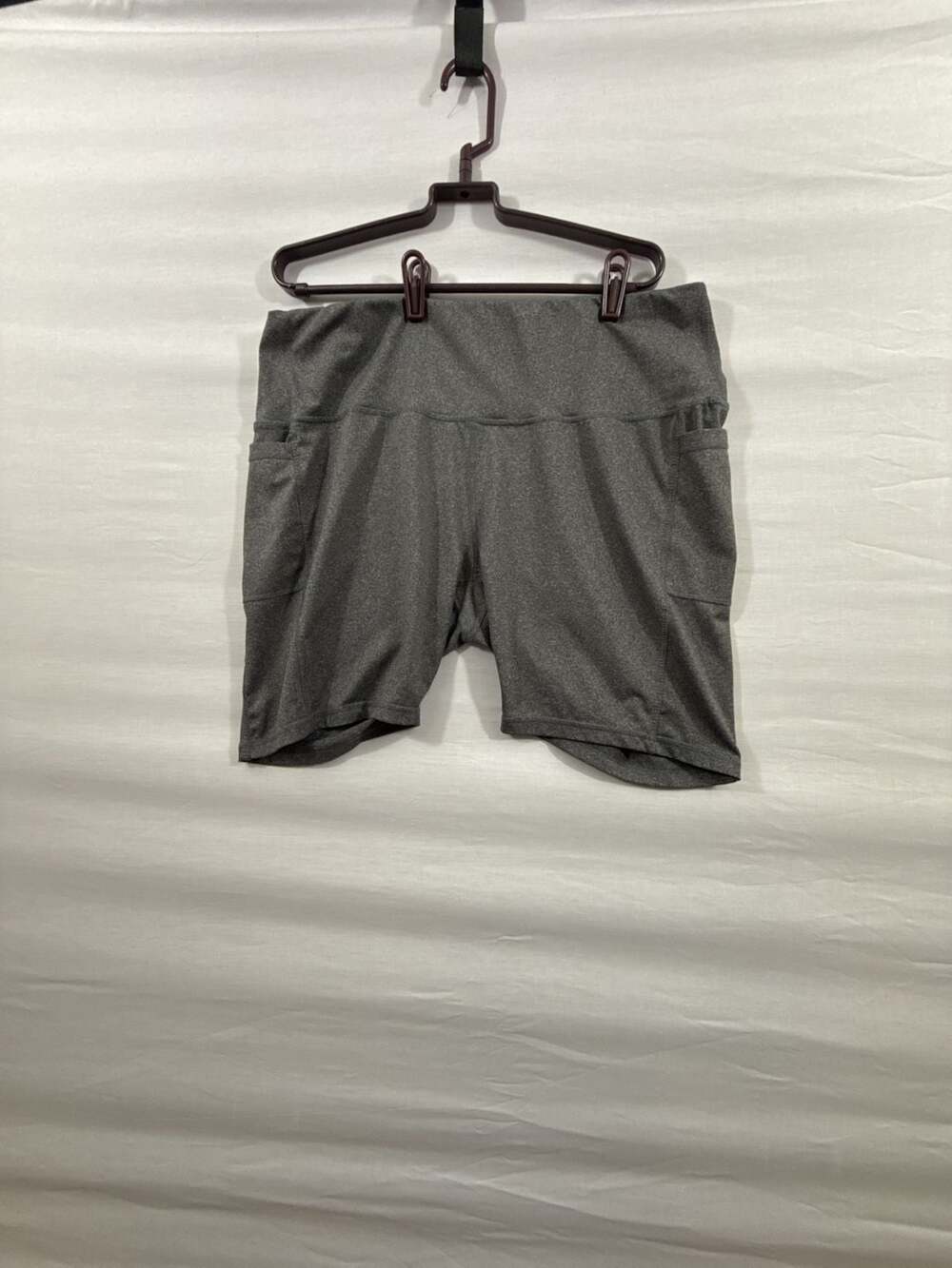 Game Time Athletic Biker Shorts Size 2X Gray Pockets Workout Yoga